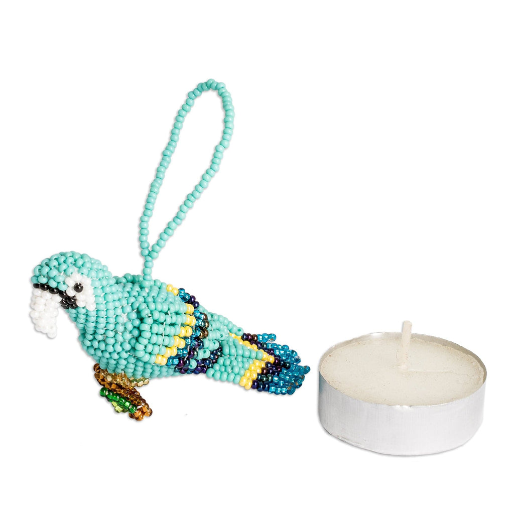 Handmade Glass Beaded Macaw-Themed Ornament from Guatemala - Marvelous Macaw