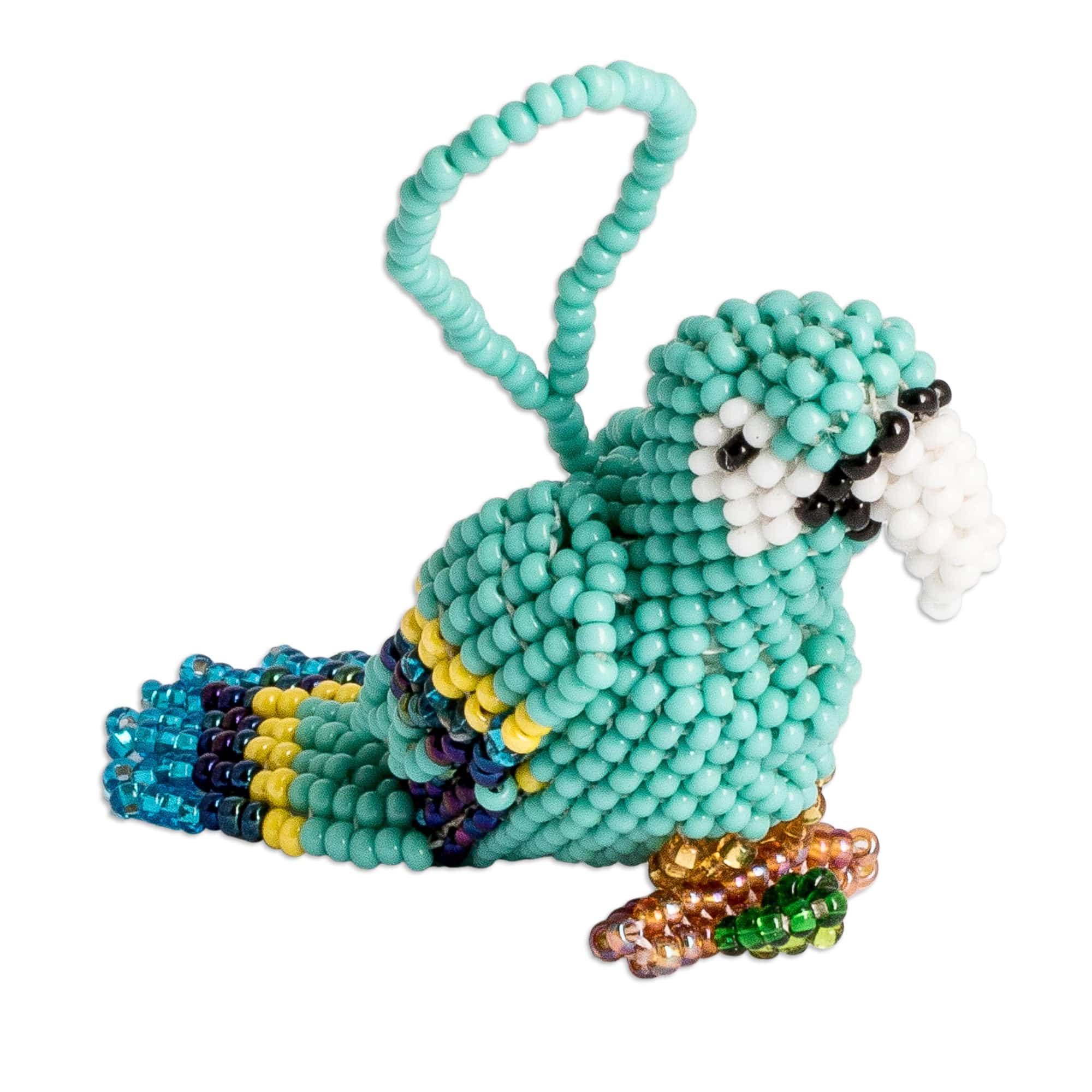 Handmade Glass Beaded Macaw-Themed Ornament from Guatemala - Marvelous Macaw